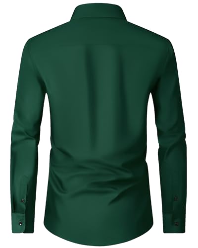 Image of Alimens & Gentle Men's Dress Shirts Long Sleeve Wrinkle Free Stretch Business Casual Wedding Button Down Shirt