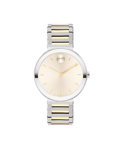 Movado Bold Horizon Ultra Thin Watch for Women - Swiss Made - Water Resistant 3ATM/30 Meters - Sleek and Slim Premium Luxury Wristwatch for Ladies - 34mm