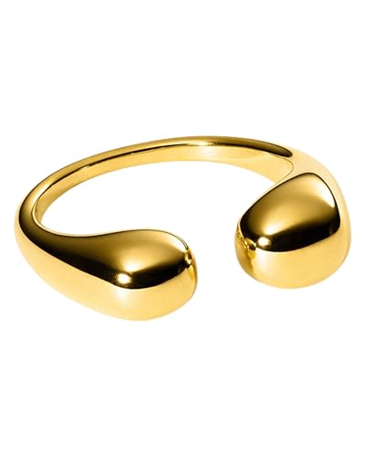 Purelei Embrace Ring (Gold) – Wasserfester Damenring aus langlebigem Edelstahl – Verstellbare Ringe von Größe M bis L… – Ansicht 1