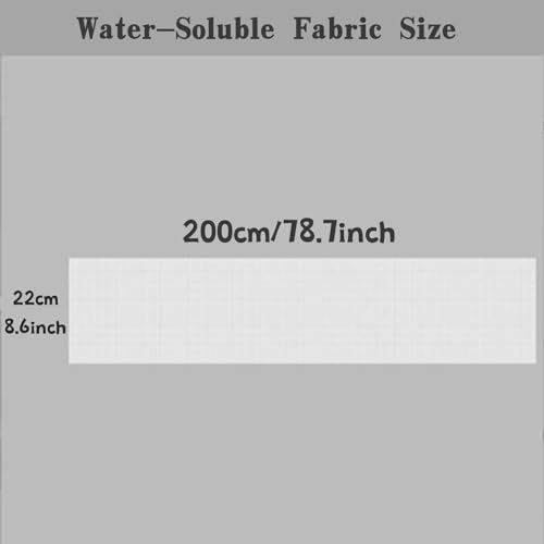 Image of Water Soluble Canvas Cloth,14 Count Aida Cloth,Water Soluble Cross Stitch Canvas,Disappear in Water DIY Handmade Embroidery Sewing Accessories. (200 x 22cm)