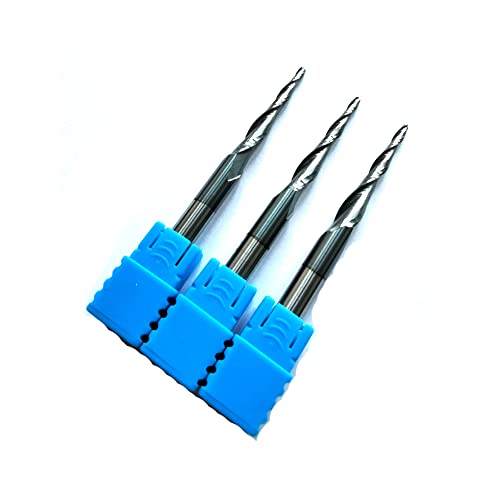 Image of 3pcs / Package JERRAY CNC Carving 3.75 Deg Tapered Angle Ball Tip Radius=1.0mm X 6mm Shank Tungsten Solid Carbide HRC55 with TiAIN Coated Router Bits