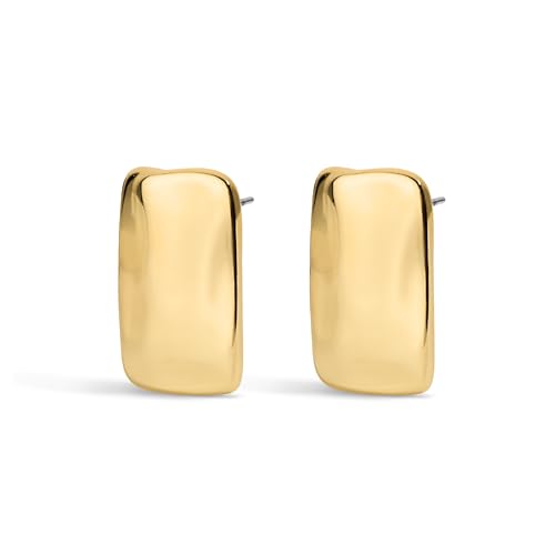 Electric Picks Supermodel Earrings - Bold 14kt Gold Plated, Lightweight Statement Earrings, 90s Inspired Flat Earrings, 0.8'' x 0.5 for Women