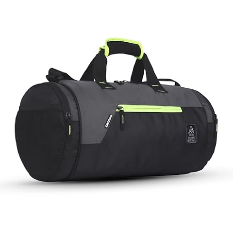 Gear Cross Training 9"/29L Large Water Resistant Duffle Bag | Travel Bag | Gym Bag for Men & Women (Black - Grey)