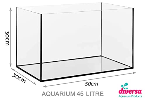 Diversa Aquarium Professional Fish Tank - Real Original Glass, Standard & Bow Front AQUARIUM ONLY (.Rectangle (Standard) Aquarium, 45L (50x30x30cm).)… - 3