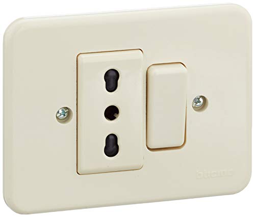 BTicino 1216N Serie Domino Deviatore, Presa Bipasso, 6 A, 3500 W, Avorio