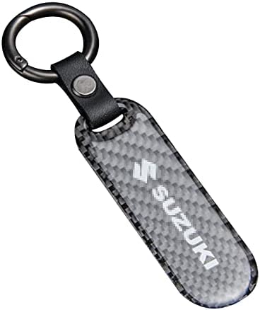 DWL 1pcs Carbon Fiber Keychain Key Ring Motorcycle Keys Chain Biker Accessories Works, Medium