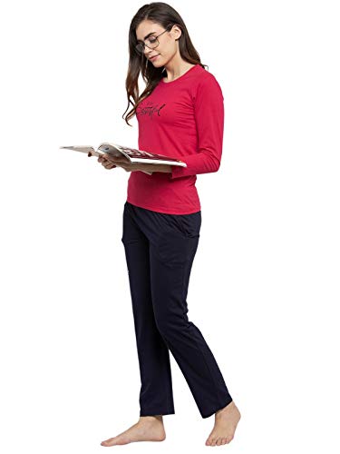 Image of Claura Women Cotton Solid Top & Pyjama Set