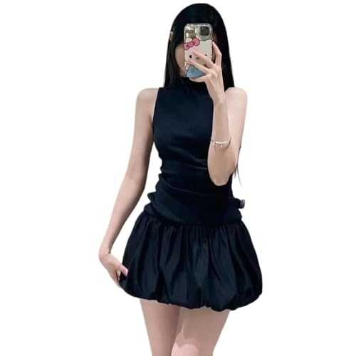 Deerhobbes Design your own Bubble Dress - Open Back Tank Top with Bubble Skirt - Mini fuffy Dress for Teen Girls