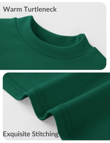Image of Witwot Toddler Girls Mock Turtleneck Shirts Long Sleeve Thermal T-Shirt | Cotton Girl Soft Basic Pullover Tops Size 18M-5T