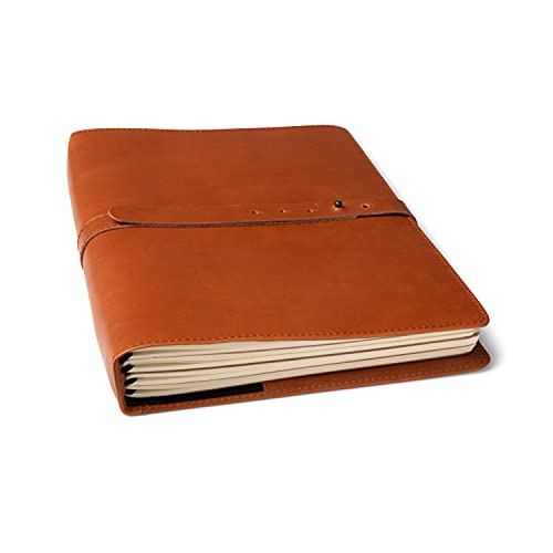 Theodore A4 Couverture de Journal en Cuir - Couverture de Carnet de Recettes Souvenir de Famille - Peut Contenir 4 Carnets Moleskine XXL