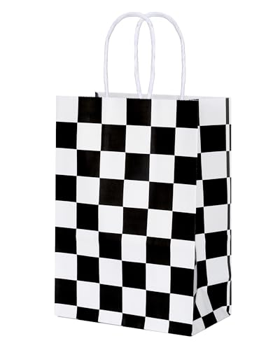 Sacs à carreaux noirs et blancs coffret souvenir pour invités de mariage