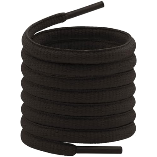 YFINE Oval Athletic Shoe Laces: 51" Dark Brown Half Round Sneaker Shoelaces