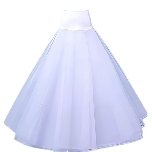 dollfashion Satin Hoop Skirt Slips Crinoline Petticoat Long Underskirt For Wedding Bridal Dress Ball Gown For Party And Ethnic Wear White For Women & Girls -44-picture-41