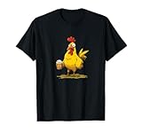 Gallo de Dibujos Animados con Cerveza para los Amantes del Pollo del Partido Camiseta