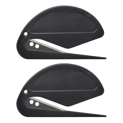 2pcs Pure Black Letter Opener, Paper Cutter, Small Envelope Knives for Keychain Decoration, Scrapbooking Gift Pocket Box Cutters (black)