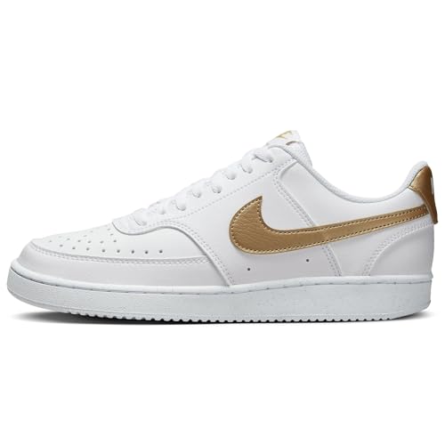 Image of Nike W Court Vision LO NN-White /Metallic GOLD-WHITE-DH3158-105-8UK