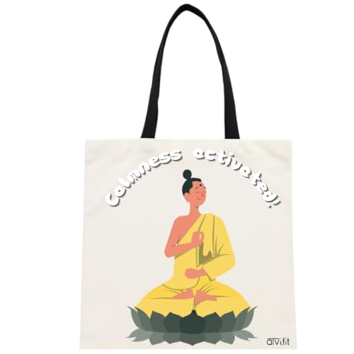 Image of Trendy Cotton Tote Bags for Women Designs - 15.5 inchx15 inch - Perfect for College, Office, Yoga, and Everyday Use