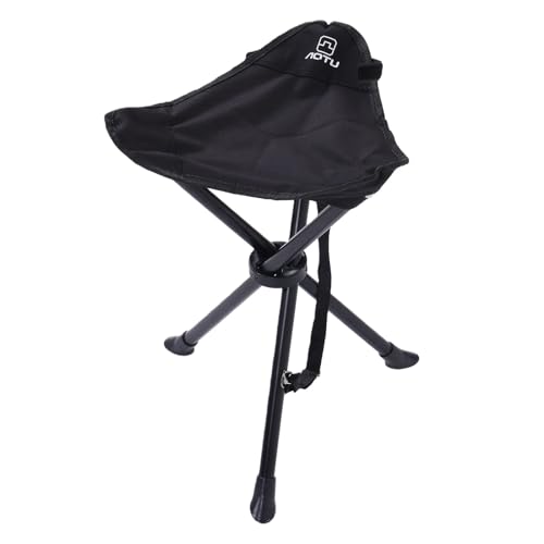 Chaise de Voyage, 200 Kg de Chargement de Chargement de Chaise TréPied TréPied Tabouret de TréPied Pliant pour Camping Extérieur à Pied de la Chasse à la Chasse aux Voyages de (BLACK)