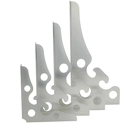 Support d'étagère en acier inoxydable 4X triangulaire à angle droit pour rayonnage mural 6-12 pouces