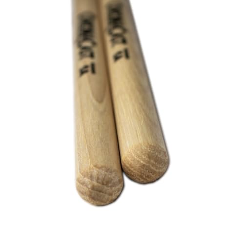Baquetas ChromaCast 5A Made in USA de Madera de Hickory - 48 Pares - Punta de Madera - Para batería miniatura 4