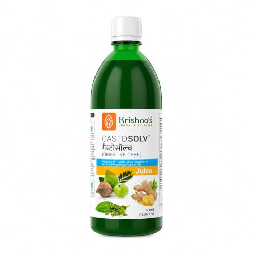 Image of Krishna's Gastosolv Juice With Harad, Baheda, Amla, Ajwain & Traditional Herbs For Acidity Relieve, Stomach Heaviness, Gas & Bloating - 500 ml