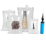 (100 Pack + Free Pump ) BZQZDAI 3.9x9.8inch Clear Plastic Inflatable Air Packaging Bags Air Bubble Bag Suspension Packaging Air Pillows Air Cushions Buffer Bags Void Fill Cushioning for Shipping and