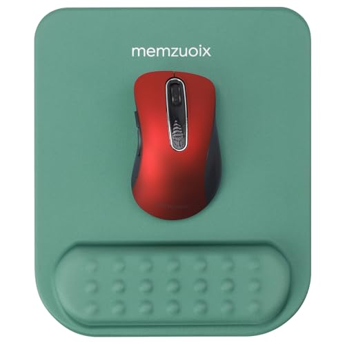memzuoix Teal Ergonomic Mouse Pad with Wrist Rest Support,Premium Memory Foam Cushioning for Pain Relief, Non-Slip PU Base for Stable Smooth Control - Perfect for Laptop, Computer, and Home Office