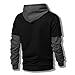 Men's Hoodies Novelty Color Block Pullover Slim Fit Long Sleeve Workout Hooded Sweatshirts Mock Neck Casual Fall Coat Fashion Y2K Hip Hop Streetwear Preppy Athletic Workwear Black