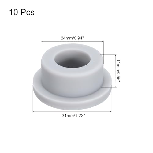 Image of MECCANIXITY High Temp Silicone Plug Mount Dia 24mm /0.94 Inch T Shaped Rubber Stopper Hole Plugs for Powder Coating Plating Waterproof Sealing Plugs Grey Pack of 10(OD 31mm /1.22 Inch)