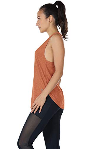 Icyzone Workout Tank Tops For Women - Athletic Yoga Tops, Racerback Running Tank Top Loose Fit(Pack Of 2) (S, Smoke Pine/Dusty Orange) #TOP4