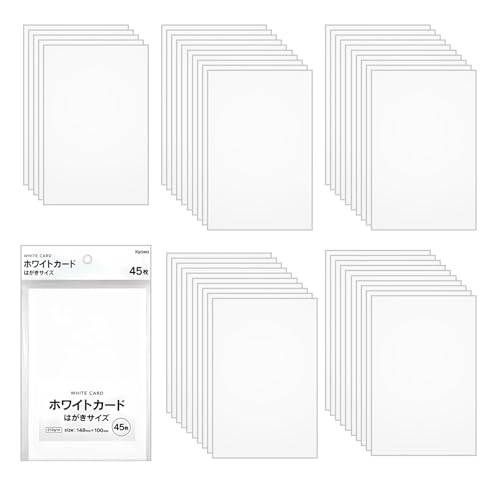 Amazon | ホワイトカード はがきサイズ 45枚 ポストカード ハガキ 無地