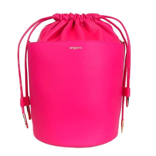 Sac seau Ungaro fuchsia d'exception en cuir noble et finitions logo