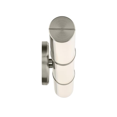Image of Kichler Rosh 32 inch LED Bathroom Vanity Light Fixture with White Glass in Brushed Nickel, Modern Minimalist Bath Bar for Mirror Lighting Over Vanity (32 inch W x 5 inch H), 55189NILED