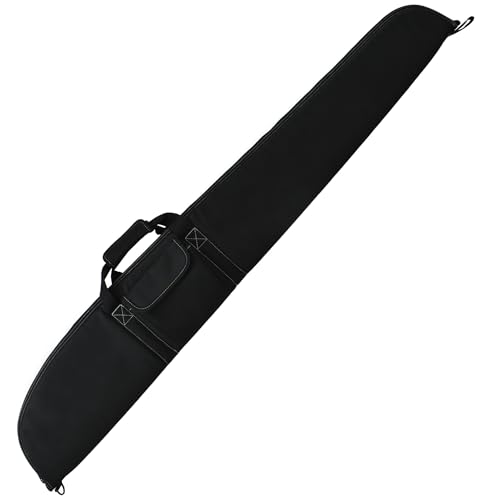 AUMTISC Maleta Rifle Escopeta, Estuche Transporte Armas Largas, Caza Tiro, Espuma Acolchada (Black, 54inch-138cm)