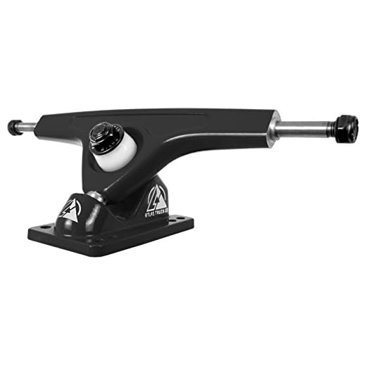 Atlas Truck Co. Kingpin Ultralight Longboard Trucks, 180mm 48 Degree 8mm Reverse, Black (Set of 2)