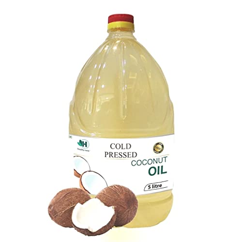 Image of Healthy Roots 5L Cold Pressed Coconut Oil (Virgin, Chekku /Ghani) - 5 Litre Wood Pressed Coconut Oil for cooking