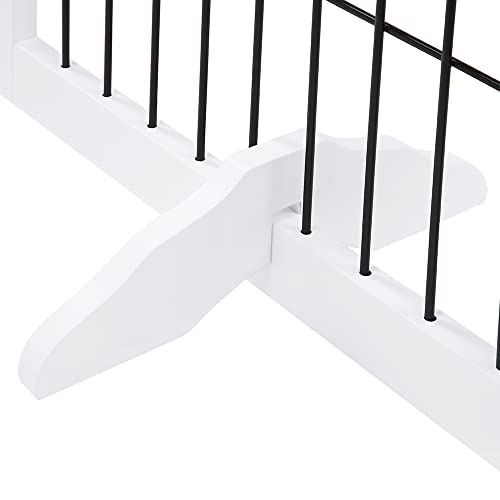 beeNbkks Pet Playpen with Wire, Extra Wide 6 Panels Freestanding Wooden Dog Gate with Walk Through Door and 5 Support… - Image 7