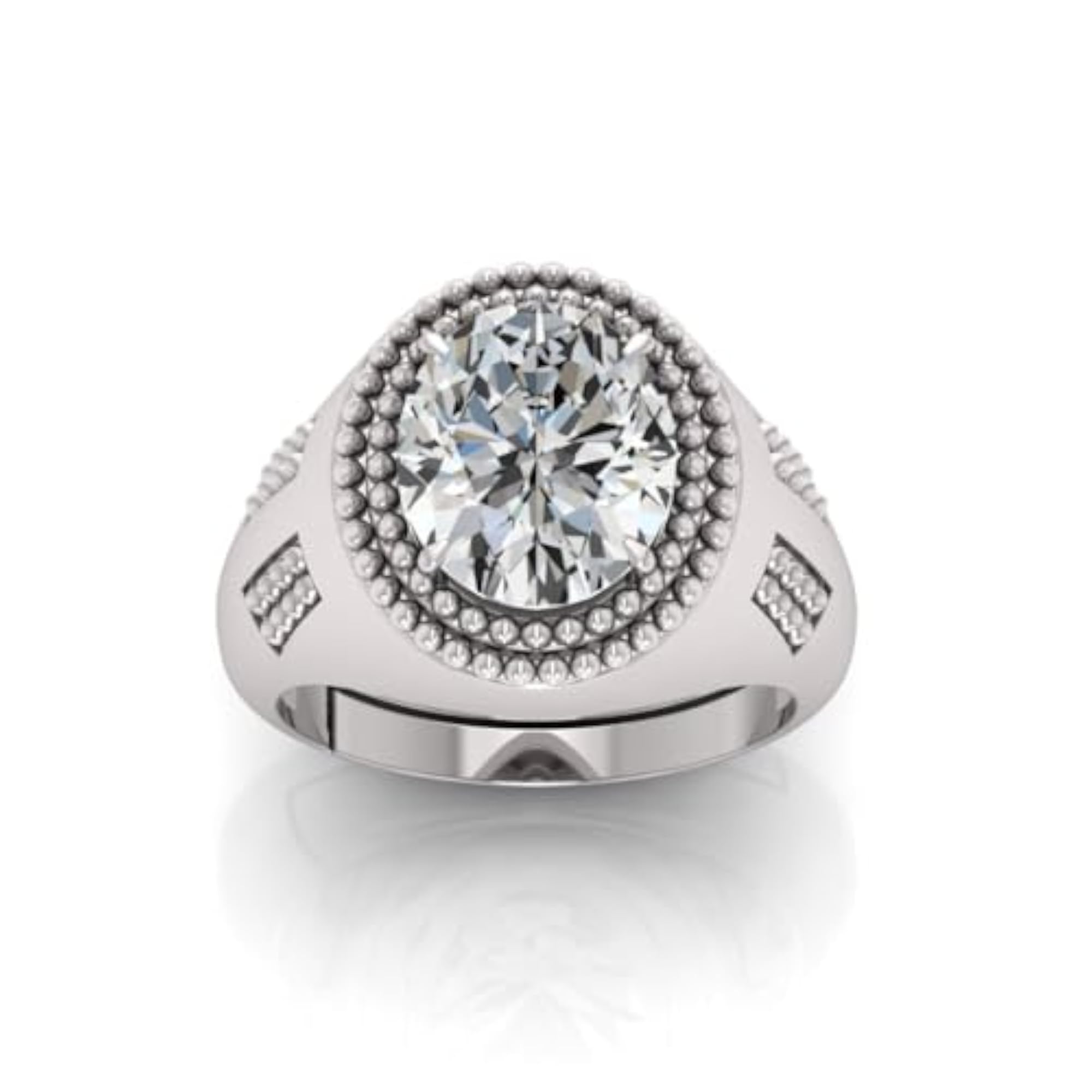 7.25 Ratti White Zircon Adjustable Ring, Lab Certified