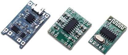Combo of PAM8403 with Bluetooth Stereo Audio Receiver and Charger Module | Micro USB 5V 1A Lithium Battery Charging Converter, Multicolour-image-27