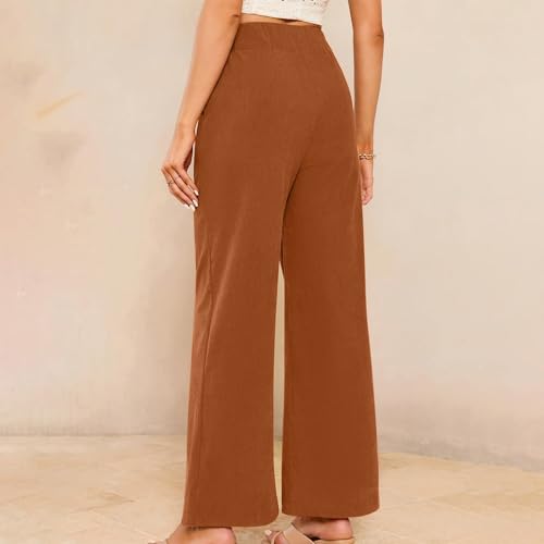 Corduroy Pants Women Wide Leg Pants Baggy Comfy Lounge Pants High Waisted Work Pants Business Casual Pants3