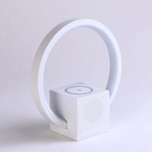 Image of Bigsmall Aura LED Lamp with Wireless Charging & Bluetooth Speaker | Touch Control, RGB Night Light, Desk Lamp for Bedroom, Living Room & Office