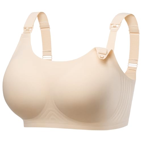 Image of Angelhood Seamless Nursing Bra for Women Wire Free Full Coverage Nursing Bra T-Shirt Bra with Extra Extender