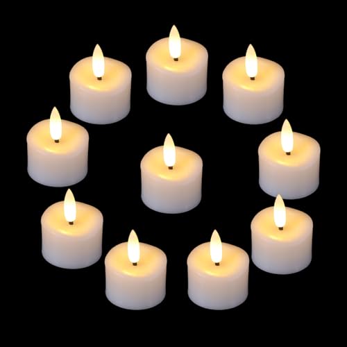 Bougies chauffe-plat LED lot de 12 en cire véritable blanche avec minuteur