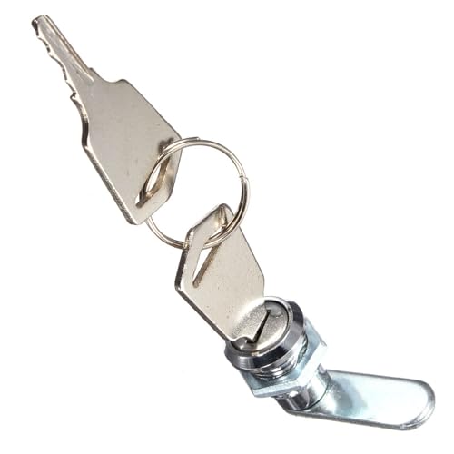 HEJIGOOD Serratura a camma in lega di zinco da 15 mm per armadietti, cassette postali, scatole elettriche, con cilindro a 90 gradi e chiave universale