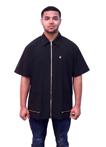 Image of King Midas Professional Barber Jacket for Men - Ultra Lightweight Short Sleeve Barber Smock