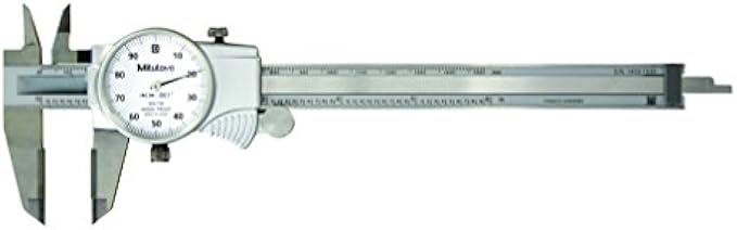 Mitutoyo 505-738 D6 inch TXWW Dial Caliper, ID, OD Carbide, 0.1 inch /Rev, 0 inch -6 inch .001 inch 6 to 7.9 Inches