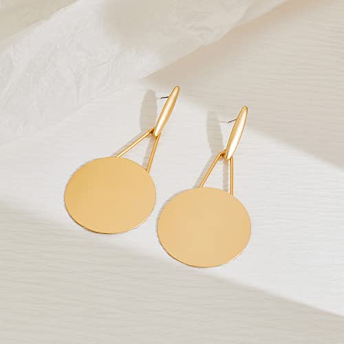 MUYAN Fashion Large Disc Geometric Dangle Earrings for Women Statement Dangle Earrings Geometric Drop Earrings3