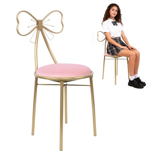 YCWSPEMR Velvet Butterfly Chair – Light Pink Vanity Chair with