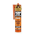 Gorilla ULTIMATE Speed Grab Adhesive, 266ml – Our Fastest Grab, Instant Hold, High Strength, 100% Waterproof, Withstands Extreme Temperatures, Gap Filling | Use On Metal, Wood, Brick (White)