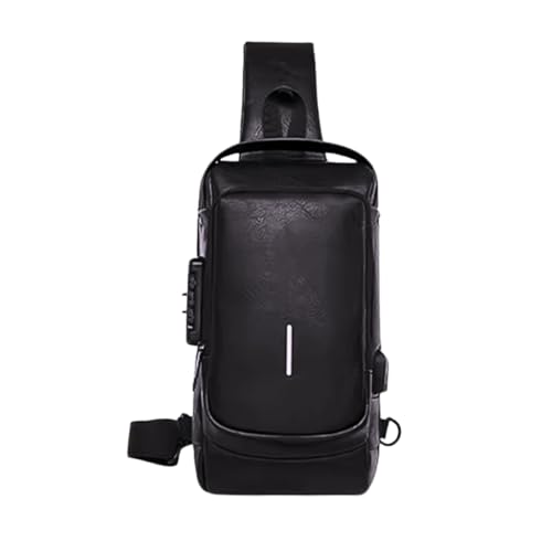 Pochete Masculina Couro Sintético Antifurto Trava Numérica Shoulder Bag